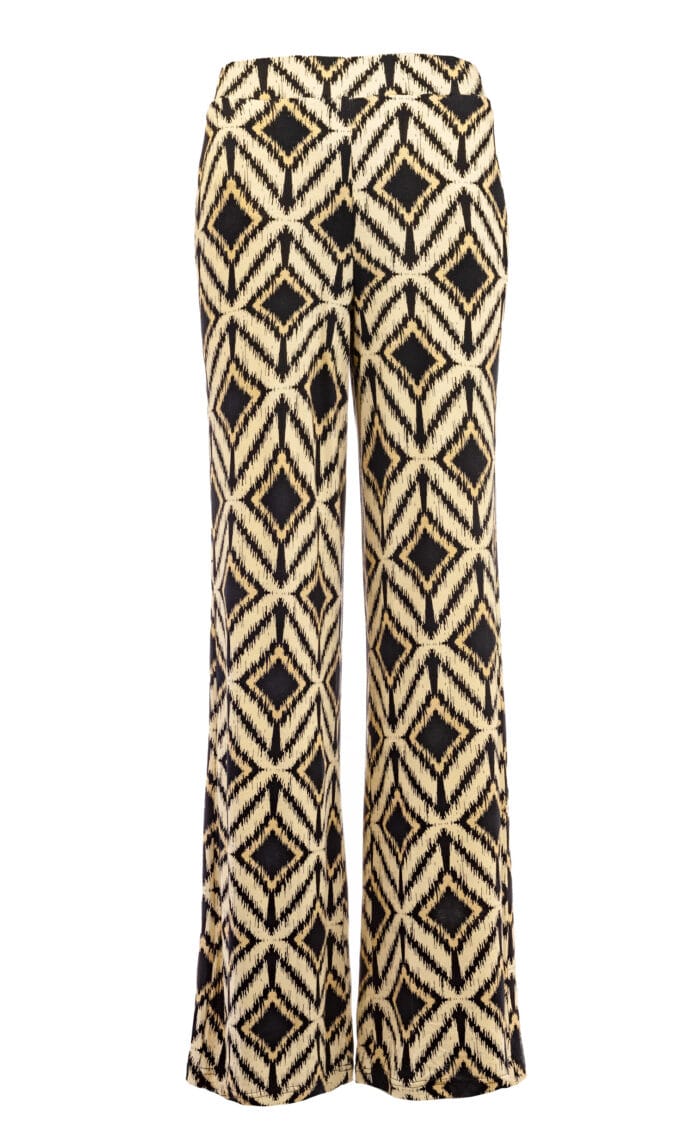 NED Broek Sianda Black Drawn Ikat Tricot