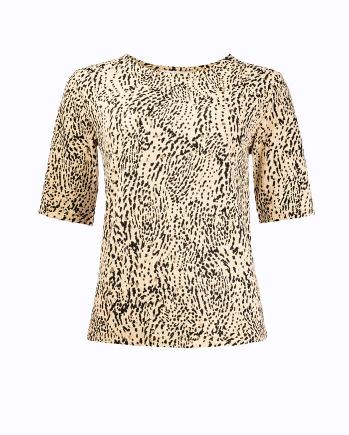 NED Top Valencian Moonlight Animal Gold Dots Krinkle Tricot