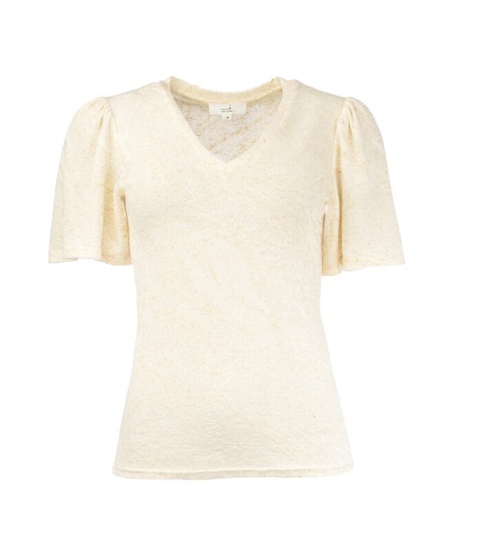 ICNK Top Relinde Jersey Jacquard Beige